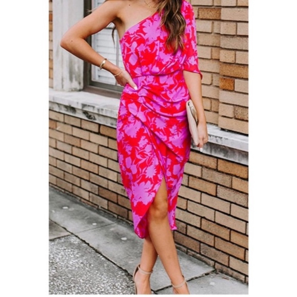 Floral One Shoulder Dress